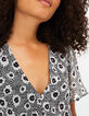 I.Code off-white black flower print dress-5
