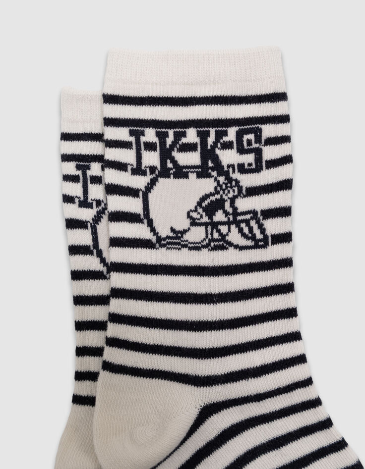 Boys’ navy, ecru and beige socks-5