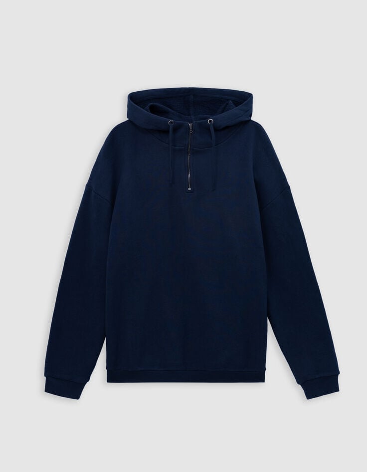 Sudadera tinta capucha cremallera cuello hombre-6