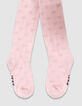 Rosa Mädchenstrumpfhose Jacquard Schleifen-2