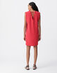 Vestido rojo de mujer con cuello en V-3