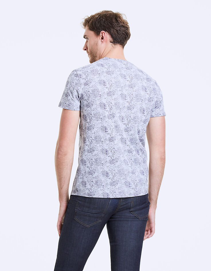 Men's shadow all-over flowers T-shirt-4 Men's shadow all-over flowers T-shirt-4