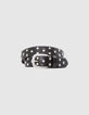 Ceinture cuir noir clous forme étoiles Femme-1