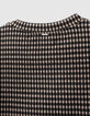 Girls' black and beige houndstooth motif sweatshirt-7