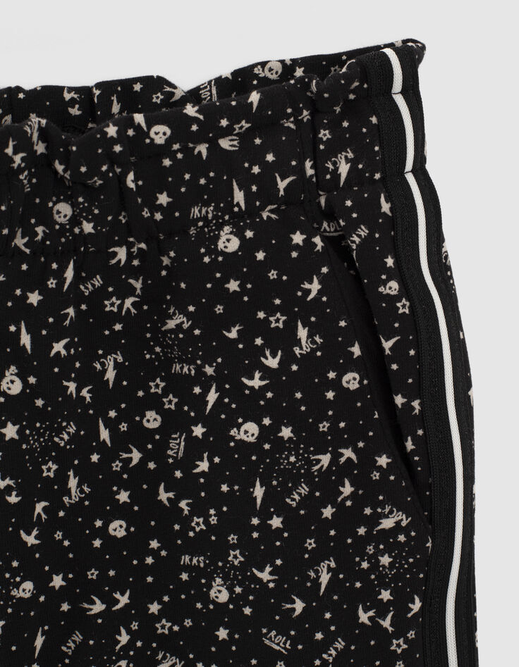 Jogging negro estampado minimalista rock ni&ntilde;a-2
