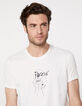 Men’s off-white T-shirt with skull drawing-5