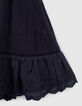 Robe marine brodée avec bloomer bébé fille-6