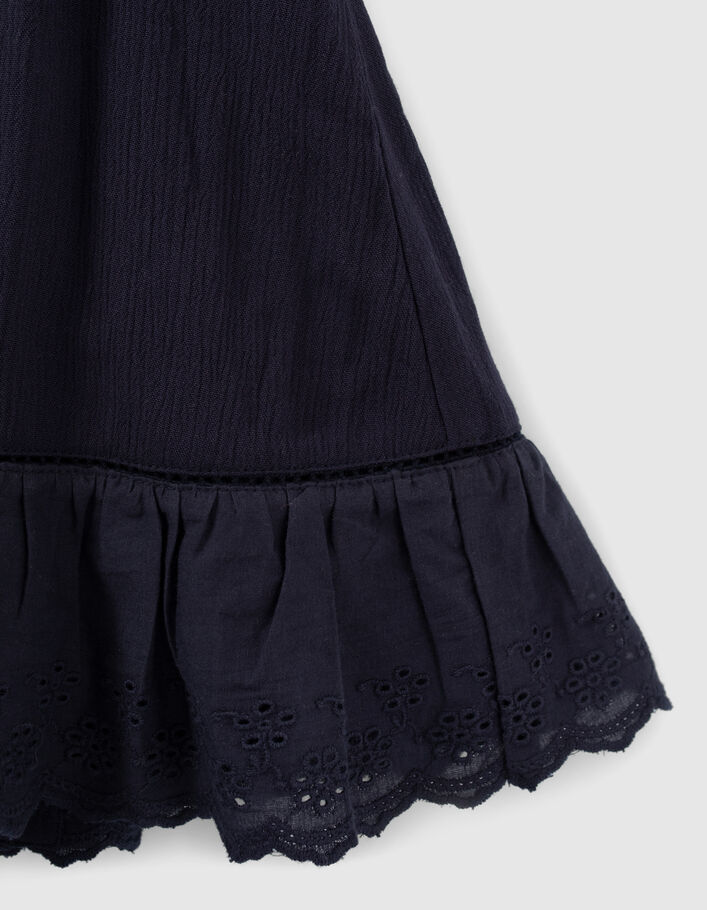 Baby girls’ navy embroidered dress with bloomers - IKKS