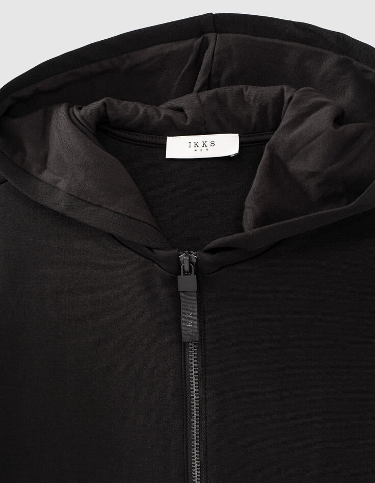 Men’s black Interlock zipped hooded cardigan-7