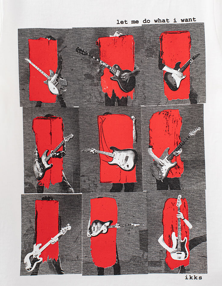 Tee-shirt blanc visuel rockers garçon-2