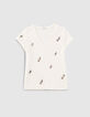 Wit T-shirt katoen-modal bliksems parelborduursels dames-6
