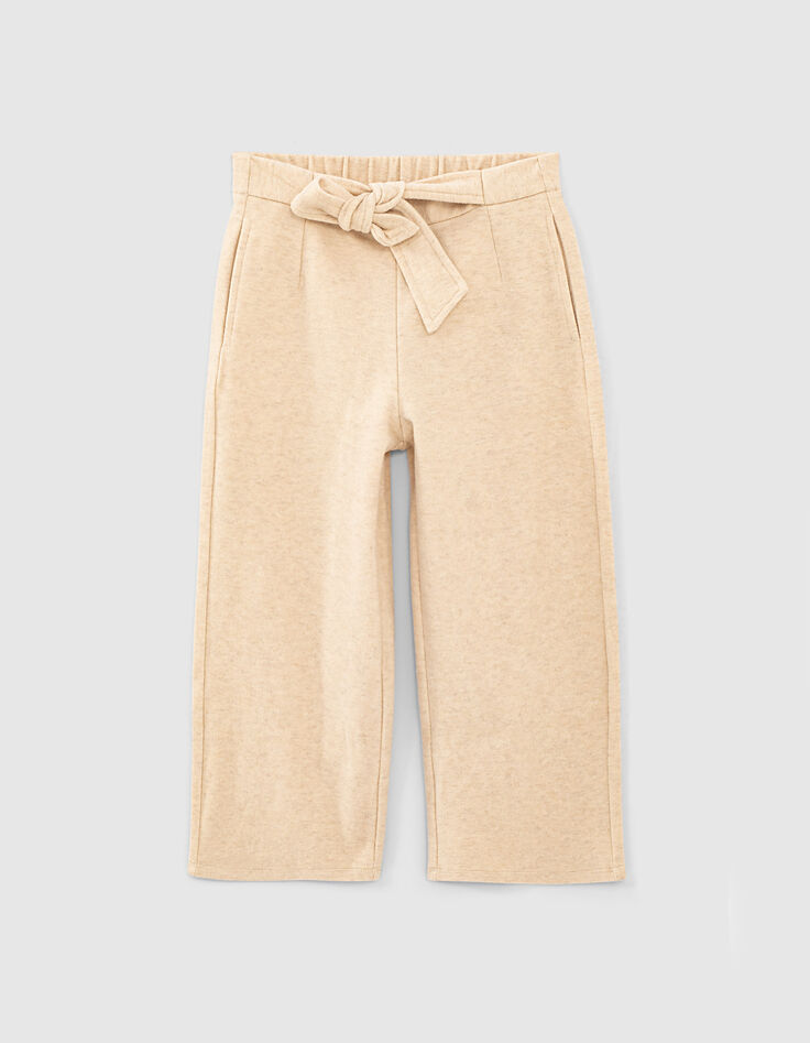 Wijde gemêleerd zandkleurige broek ceintuur meisjes-2 Wijde gemêleerd zandkleurige broek ceintuur meisjes-2