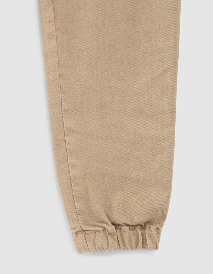 Beigefarbene BATTLE-Jungenhose mit elastischem Bund-4