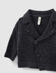 Gechineerd grijs vest bikerstijl tricot biokatoen baby’s-4