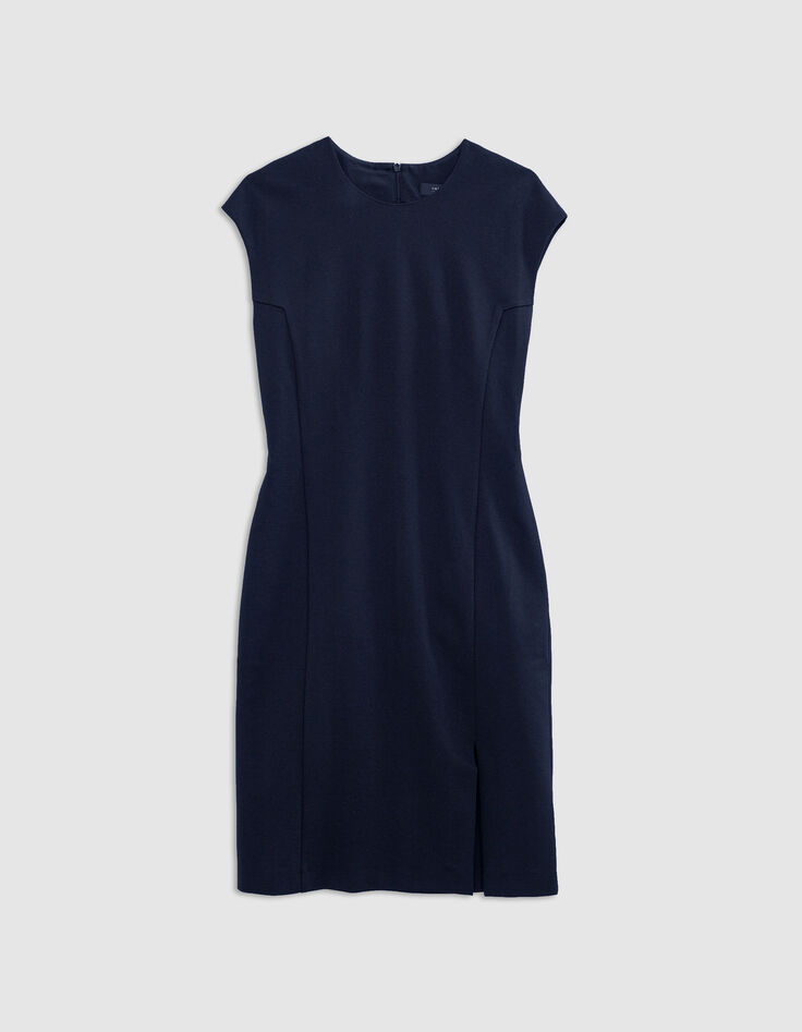 Women’s navy Milano knit split dress-6