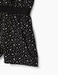 Combi short noir à imprimé pois revisité fille-4