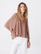 Blusa blush fluida de mujer con gran volante-4