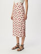 Rosa Damen-Midirock Satin Mundprint-2