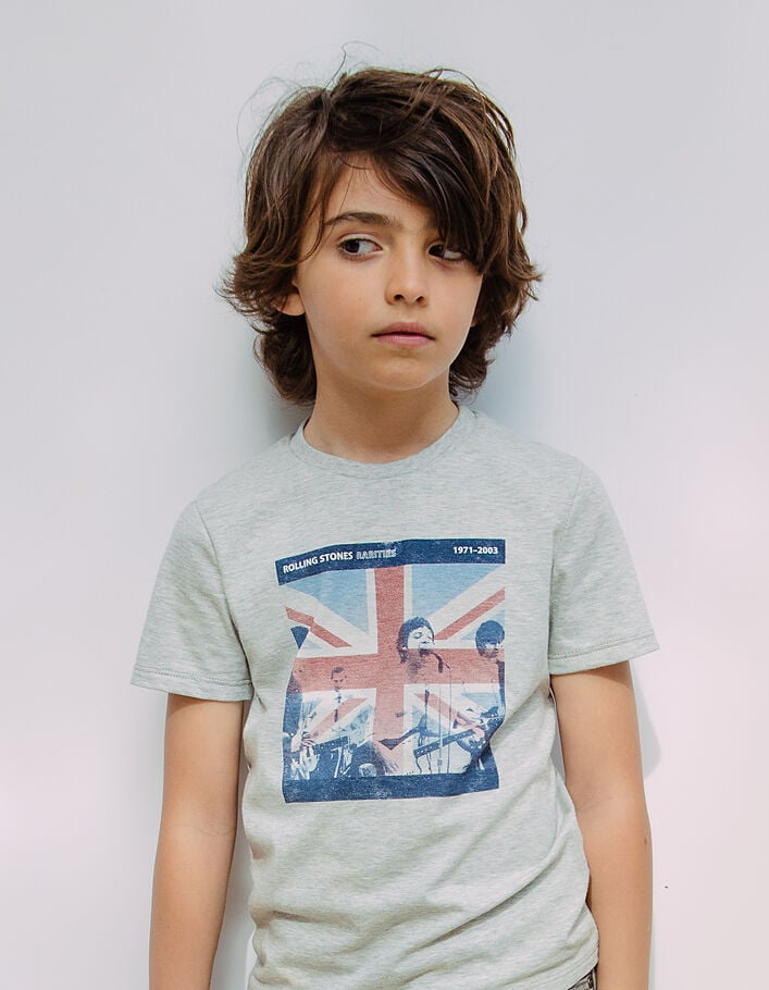 Graues Jungen-T-Shirt mit Flaggenmotiv THE ROLLING STONES  - IKKS