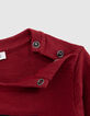Baby Junge Burgund visuelle T-Shirt Katze Wippe-5