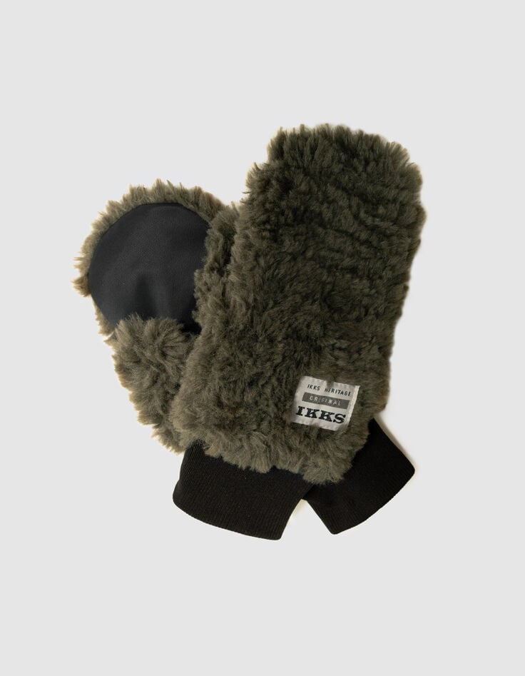 Khaki Jungen-Sherpahandschuhe-5 Khaki Jungen-Sherpahandschuhe-5