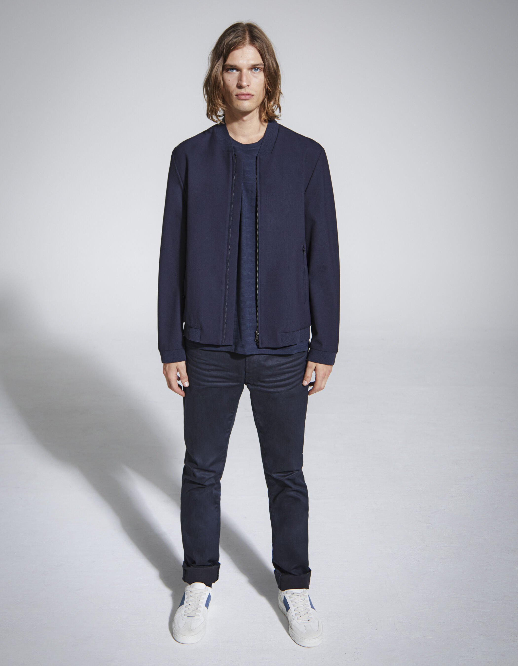 What to wear discount with navy bomber jacket