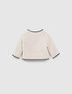 Cardigan réversible noir tachiste et écru bébé fille-4
