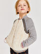 Girls' mixed-fabric cardigan-1