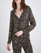 Camisa negra estampado carboncillo mujer-2