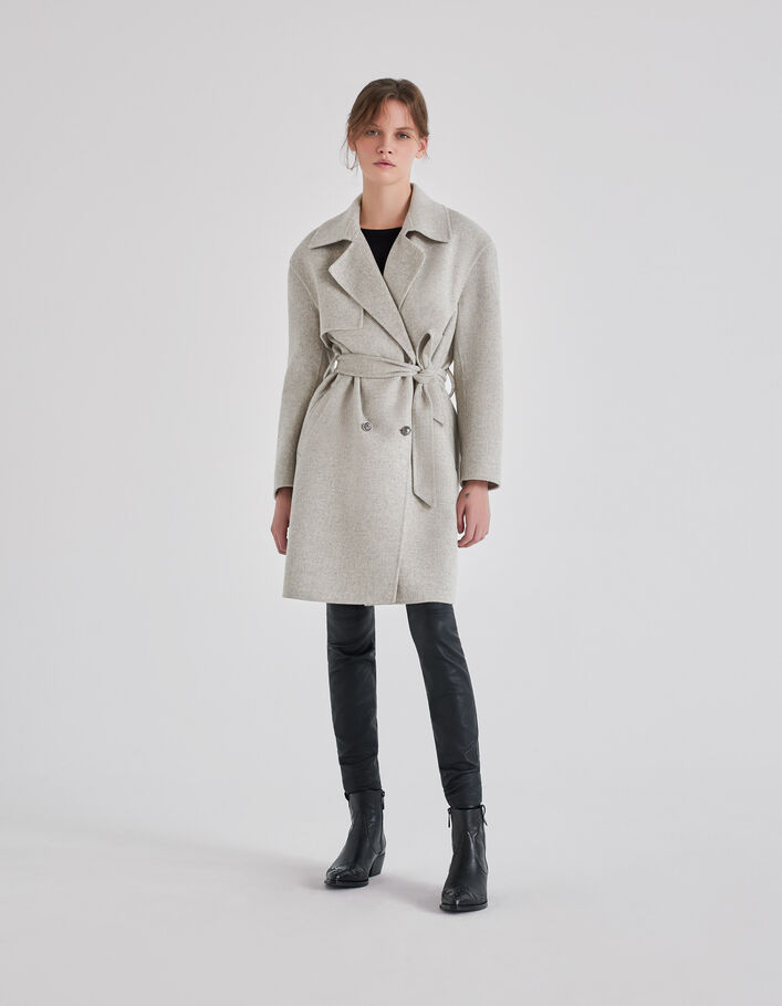 Women’s light taupe trench coat - IKKS