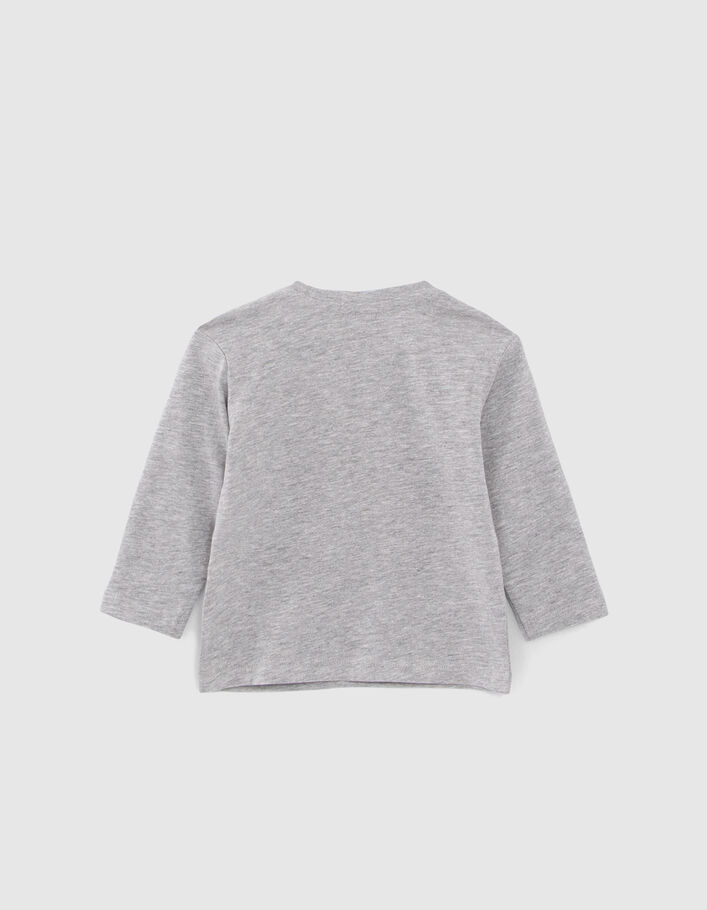 Baby boys’ grey Tshirt with lenticular skateboard image