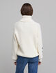 Women&rsquo;s ecru knit Rock badge IKKS x DUVILLARD sweater-3