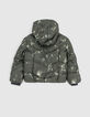 Boys’ khaki tie-dye hooded padded jacket-3