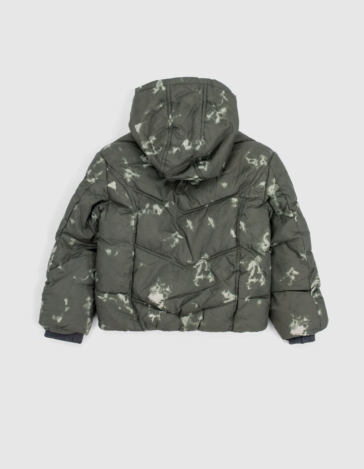 Boys’ khaki tie-dye hooded padded jacket-3