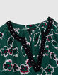 Blusa verde estampado maxi flores mujer-2