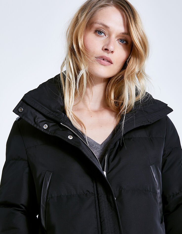 Schwarze Damensteppjacke-5