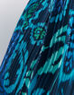 Marineblaues Damenkleid mit psychedelischem Blumenprint-4