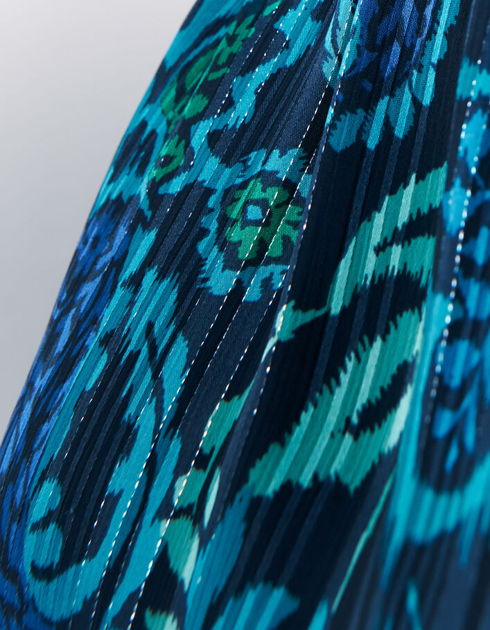 Marineblaues Damenkleid mit psychedelischem Blumenprint - IKKS