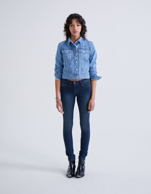 Women’s mid-high blue sculpt-up fit slim jeans