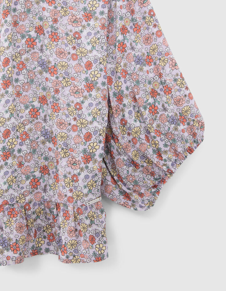 Lila Mädchenbluse aus LENZING™ ECOVERO™ Flower Power-4