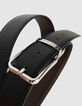 Ceinture réversible noire et marron cuir Homme-4