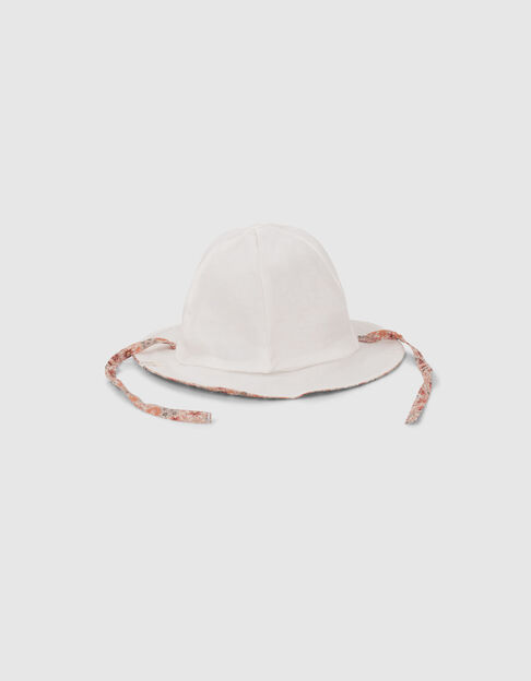 Baby girls’ peach micro-flower print hat