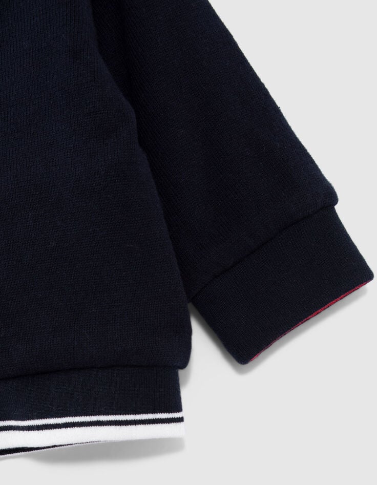 Cardigan r&eacute;versible marine et rouge b&eacute;b&eacute; gar&ccedil;on-4