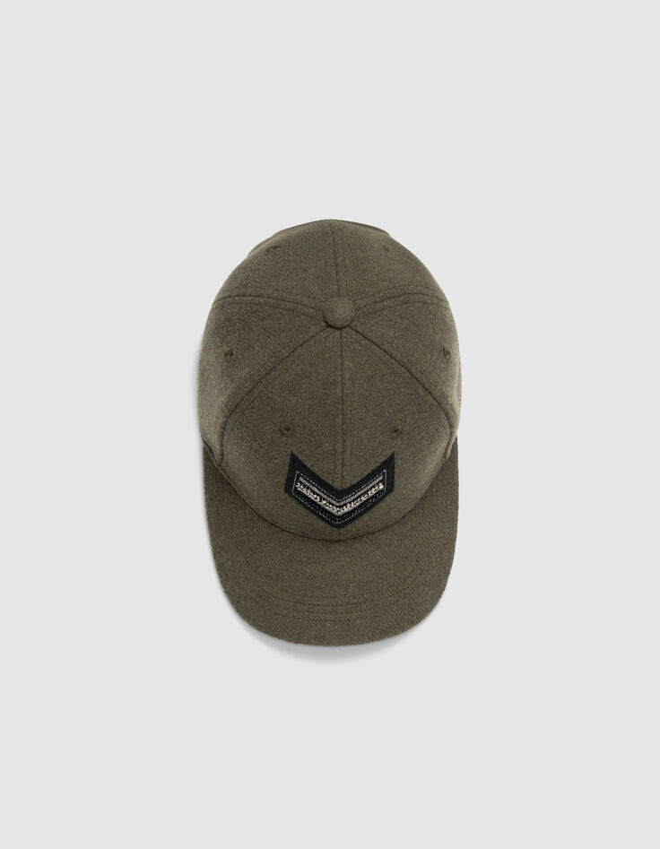 Women&rsquo;s khaki cap with chevron embroidery-5