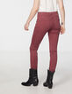 Rode slim fit 7/8 jeans met ritszakken voor dames-3