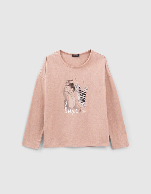 Girls’ pink ballet shoe-trainers T-shirt