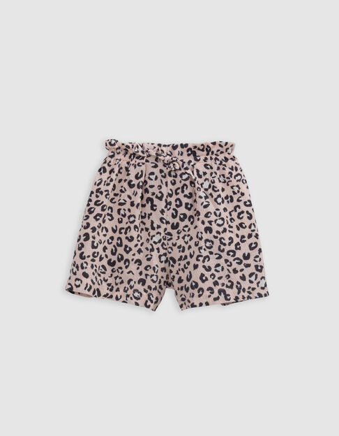 Roze short luipaardprint meisjes - IKKS