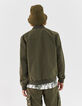 Men’s khaki nylon bomber jacket with zipped pockets-3