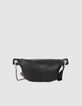 Women’s black leather fringed 1440 Belt Pocket bag-4