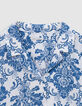 Chemise LENZING&trade; ECOVERO&trade; imprim&eacute; fa&iuml;ence bleu Femme-2